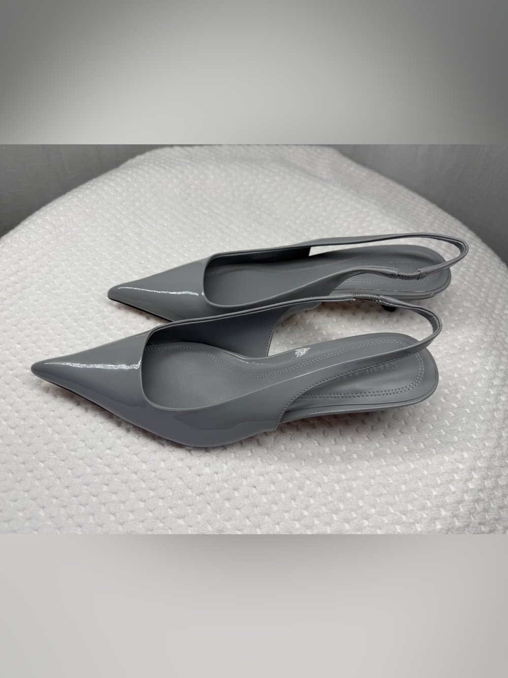 Steve Madden Patent Leather Pointed Slingback Pumps in Gray - Picture 2 of 8